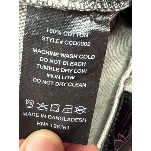 Love For Humanity Women's Baggy Gray Cargo Denim Jeans - Size 9/29 (30x30) - Picture 5 of 5